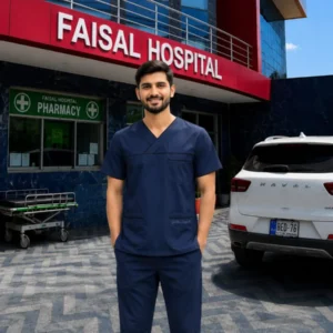 Scrubs V- Shaped neck along with black piping